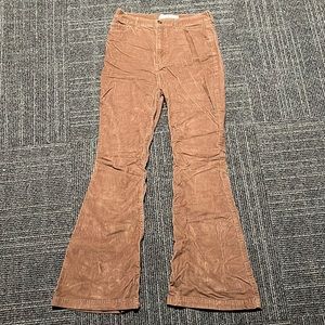 Hollister Brown Corduroy Flared Pants